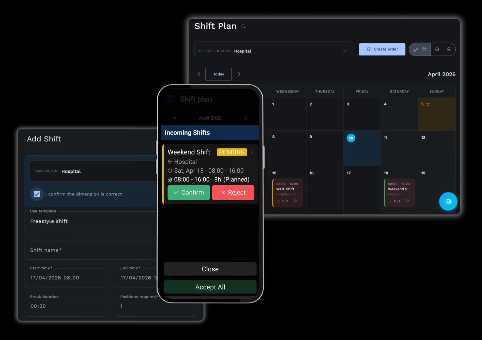 Shift plan feature